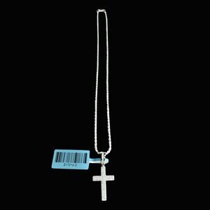 NWT BS Moissanite Pendant 0.55 CTW + 18" PLUX Italian Silver Rope Chain 925